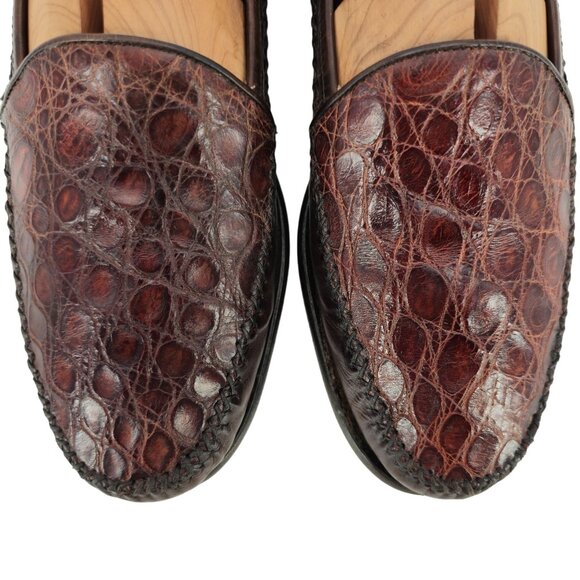 Vintage Bragano Cole Haan Alligator Crocodile Caiman Italy Leather Loafers Mens main image 4